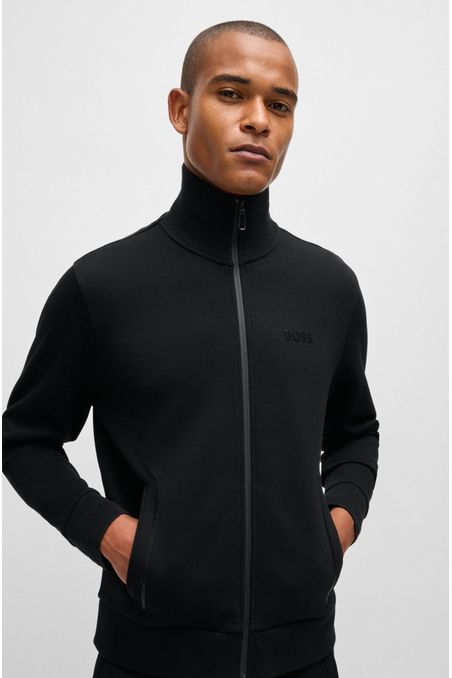 SUDADERA DE ALGODÓN CON CUELLO Y PUÑOS EN JACQUARD SUDADERA REGULAR FIT HOMBRE