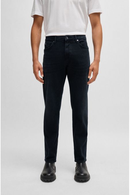 VAQUEROS REGULAR FIT DE DENIM NEGRO AZULADO SUPERSUAVE JEANS REGULAR FIT HOMBRE