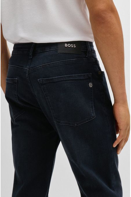 VAQUEROS REGULAR FIT DE DENIM NEGRO AZULADO SUPERSUAVE JEANS REGULAR FIT HOMBRE
