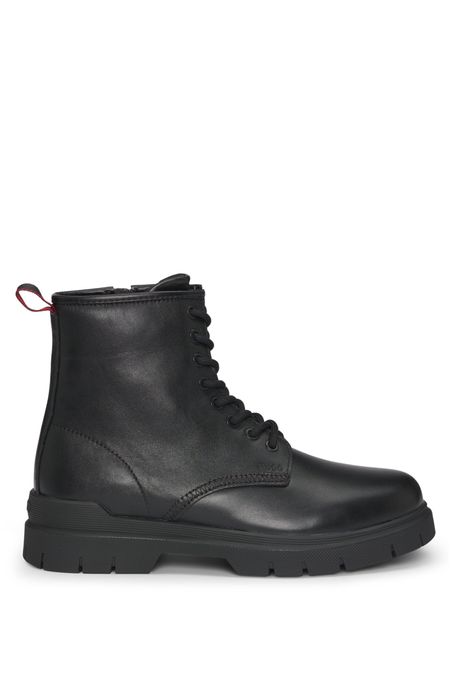 BOTINES DE PIEL CON LOGO GRABADO BOTAS HOMBRE
