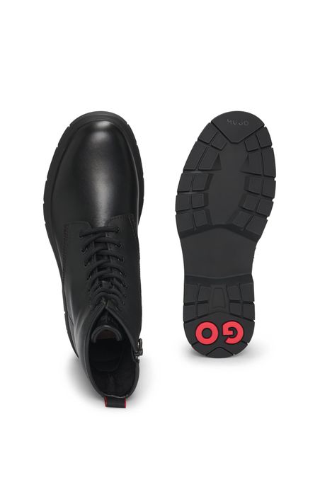 BOTINES DE PIEL CON LOGO GRABADO BOTAS HOMBRE