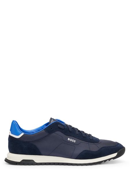 DEPORTIVAS CON CORDONES DE TEJIDO CON TEXTURA Y DETALLES DE ANTE TENIS HOMBRE