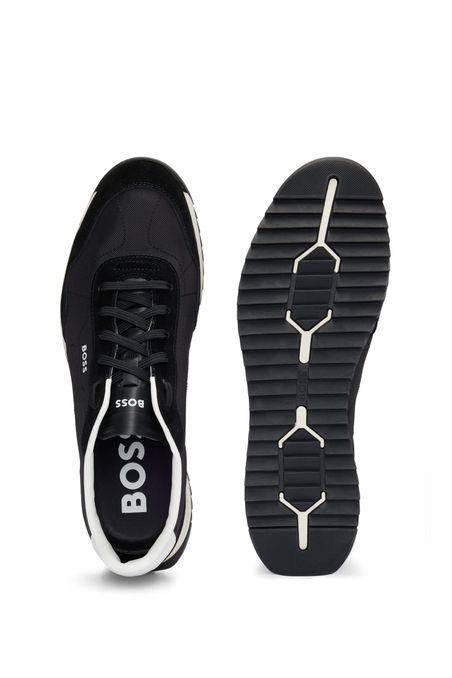 DEPORTIVAS CON CORDONES DE TEJIDO CON TEXTURA Y DETALLES DE ANTE TENIS HOMBRE