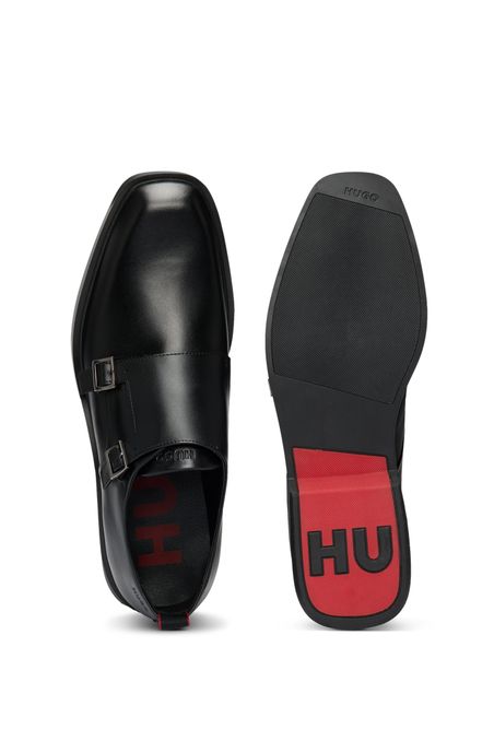 ZAPATOS DE PIEL CON HEBILLA DOBLE Y SUELA CARACTERÍSTICA ZAPATOS BUSINESS HOMBRE