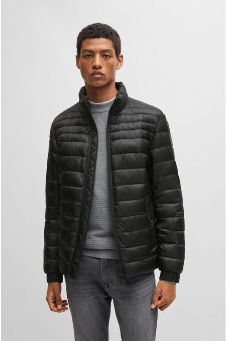 CHAQUETA ACOLCHADA REPELENTE AL AGUA CON INSIGNIA DE LOGO CHAMARRA SLIM FIT HOMBRE