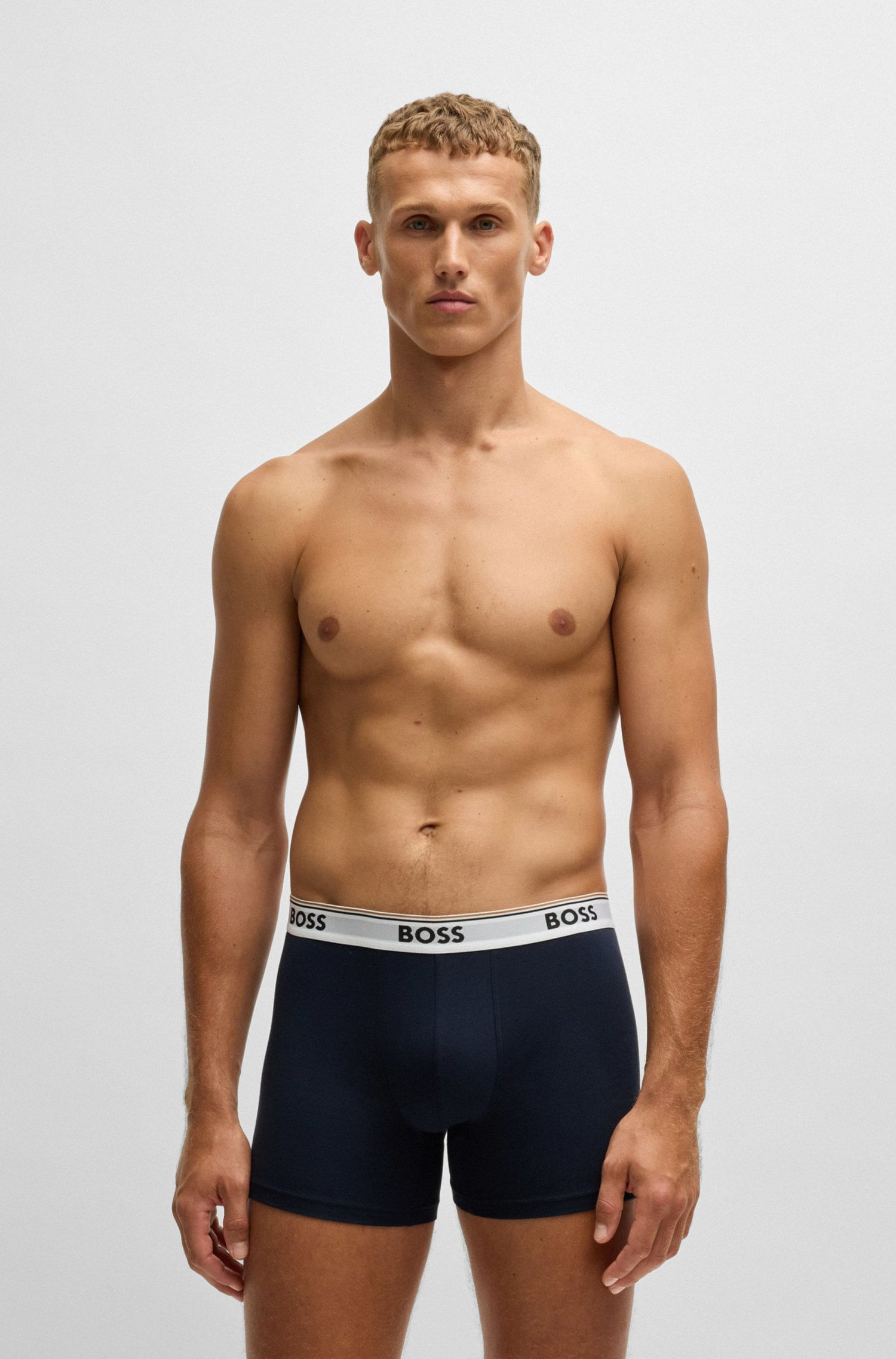 PAQUETE DE TRES CALZONCILLOS BÓXER EN ALGODÓN ELÁSTICO CON LOGOS BOXER HOMBRE