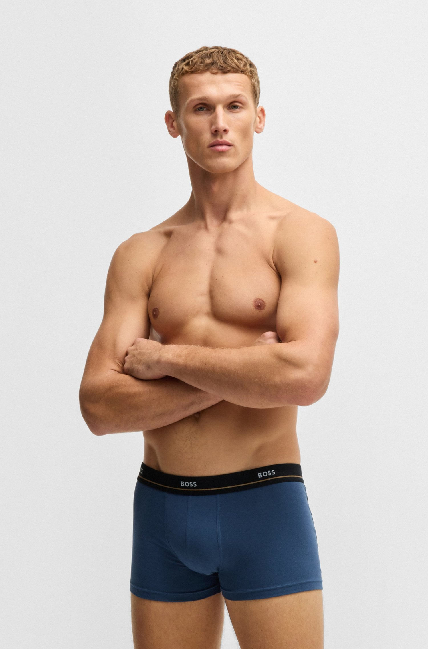 PAQUETE DE CINCO CALZONCILLOS DE ALGODÓN ELÁSTICO CON LOGO EN LA CINTURA CALZONCILLOS HOMBRE