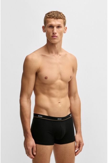 PAQUETE DE CINCO CALZONCILLOS DE ALGODÓN ELÁSTICO CON LOGO EN LA CINTURA CALZONCILLOS HOMBRE