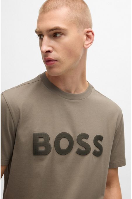 POLERA DE ALGODÓN ELÁSTICO CON LOGO GRANDE PLAYERA REGULAR FIT HOMBRE