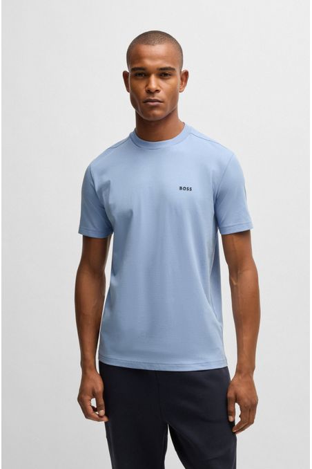 POLERA DE ALGODÓN ELÁSTICO CON LOGO EN CONTRASTE PLAYERA REGULAR FIT HOMBRE