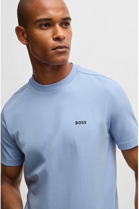 POLERA DE ALGODÓN ELÁSTICO CON LOGO EN CONTRASTE PLAYERA REGULAR FIT HOMBRE