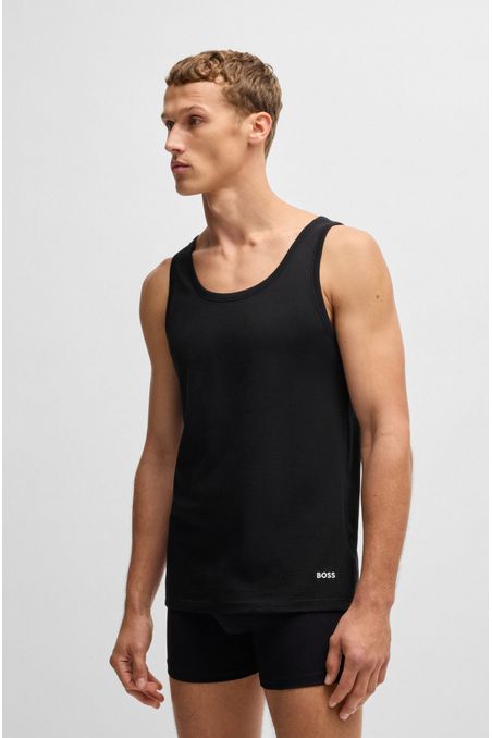 PAQUETE DE TRES CAMISETAS INTERIORES DE ALGODÓN CON LOGOS PLAYERA INTERIOR REGULAR FIT HOMBRE