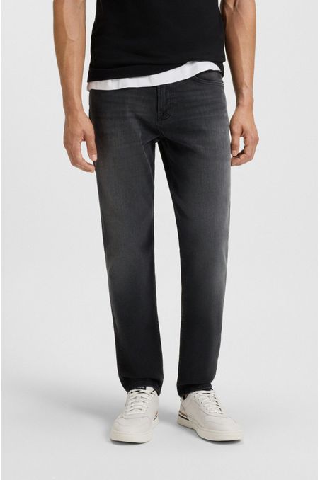 VAQUEROS MAINE REGULAR FIT EN TEJIDO DENIM SUPERELÁSTICO NEGRO JEANS REGULAR FIT HOMBRE