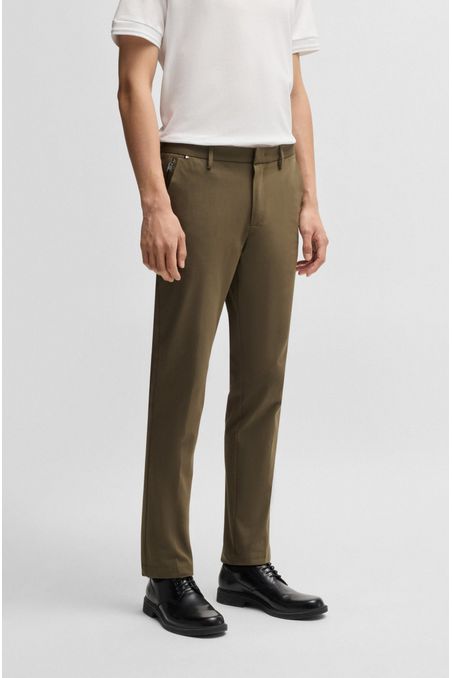 PANTALONES SLIM FIT DE ALGODÓN ELÁSTICO PANTALONES CASUALES SLIM FIT HOMBRE
