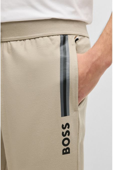 PANTALONES DE CHÁNDAL EN FELPA DE ALGODÓN CON CORDÓN Y LOGO ESTAMPADO PANTALONES HOMBRE
