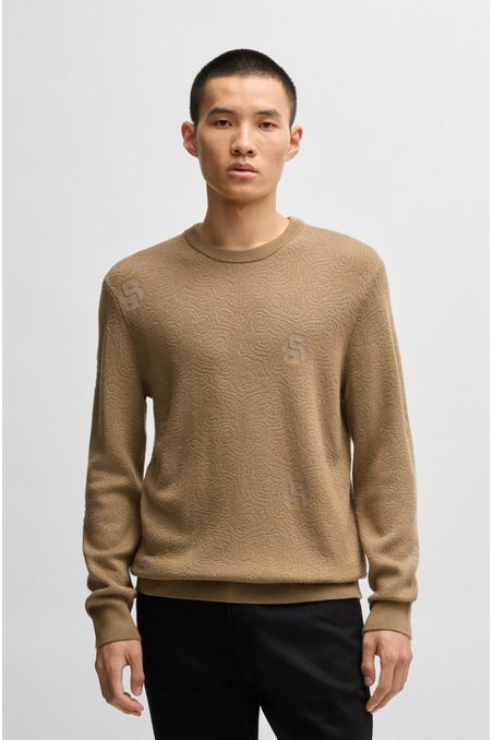 JERSEY EN MEZCLA DE LANA BOSS X CREATION OF THE GODS SUETÉR REGULAR FIT HOMBRE