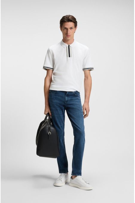 DEPORTIVAS DE PIEL PULIDA CON CORDONES Y DETALLES DE LOGO TENIS HOMBRE