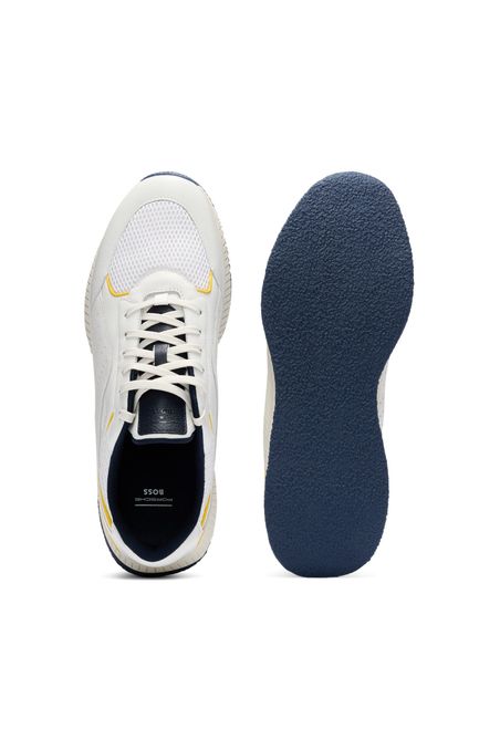 DEPORTIVAS PORSCHE X BOSS DE PIEL CALADA CON SUELA ESTRIADA TENIS HOMBRE