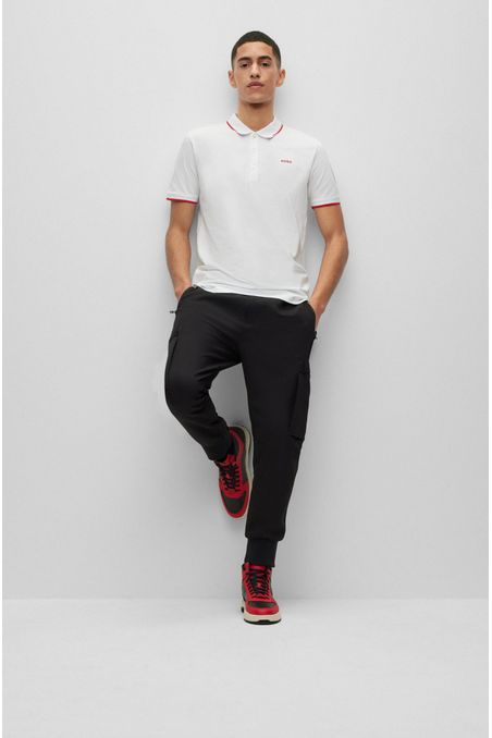POLO SLIM FIT DE ALGODÓN ELÁSTICO CON LOGO ESTAMPADO HOMBRE
