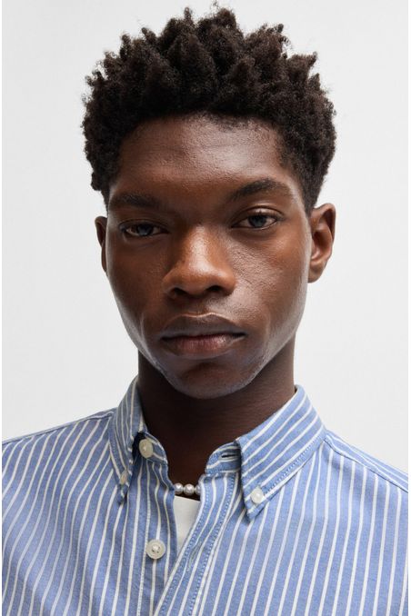 CAMISA OVERSIZE FIT ABOTONADA DE ALGODÓN OXFORD CAMISA OVERSIZE FIT HOMBRE