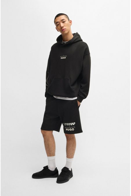 SHORTS DE ALGODÓN CON ESTAMPADO DE CARRERAS PANTALONES RELAXED FIT HOMBRE