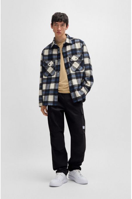 PANTALONES CARGO RELAXED FIT DE ALGODÓN ESTRUCTURADO PANTALONES CASUALES RELAXED FIT HOMBRE