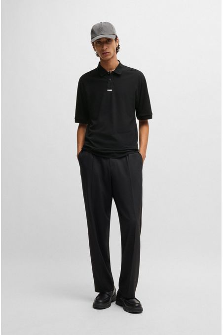POLERA DE PIQUÉ DE ALGODÓN CON LOGO ESTAMPADO POLO RELAXED FIT HOMBRE