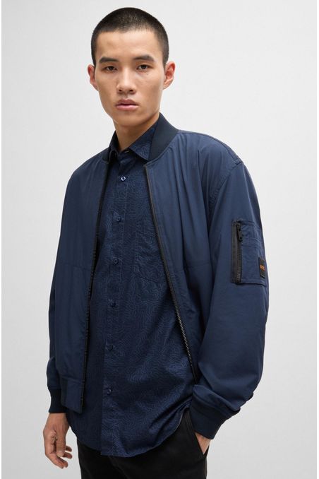 CAMISA SLIM FIT DE ALGODÓN ITALIANO CON INICIALES EN JACQUARD HOMBRE