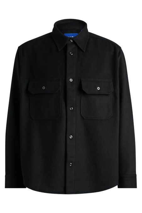 SOBRECAMISA OVERSIZE FIT DE PIQUÉ DE ALGODÓN CON CUELLO DE PICO HOMBRE