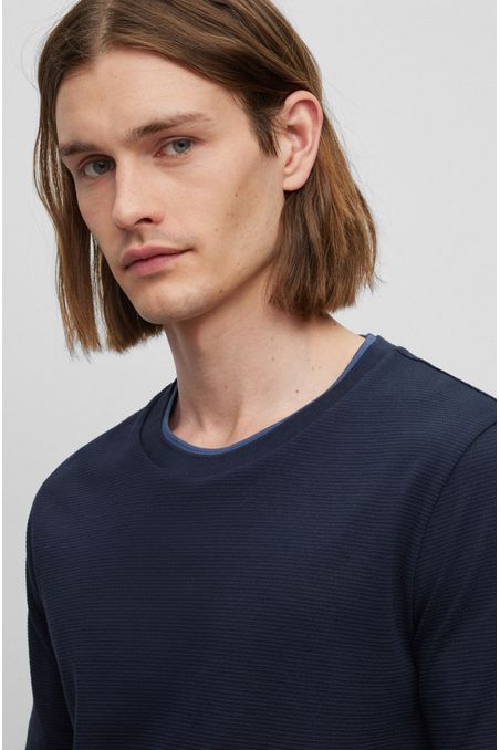 POLERA SLIM FIT DE ALGODÓN CON CUELLO DOBLE HOMBRE