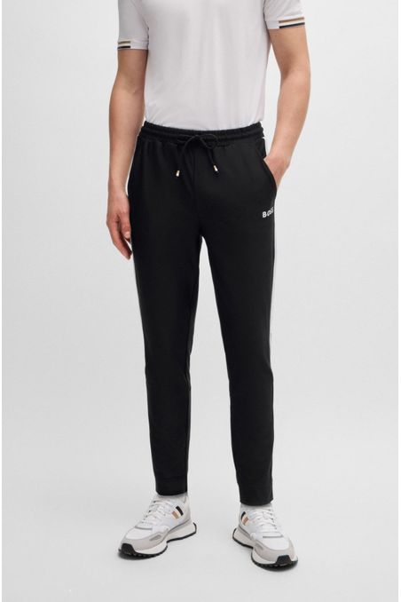 PANTALONES DE BUZO REGULAR FIT BOSS X MATTEO BERRETTINI CON CINTA EN CONTRASTE Y DETALLES DE LA MARCA HOMBRE