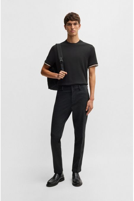 POLERA REGULAR FIT EN PUNTO DE ALGODÓN CON RAYA CARACTERÍSTICA HOMBRE