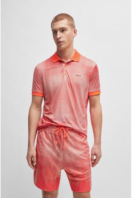 POLO REGULAR FIT DE MALLA ESTAMPADA CON DETALLE DE LOGO HOMBRE