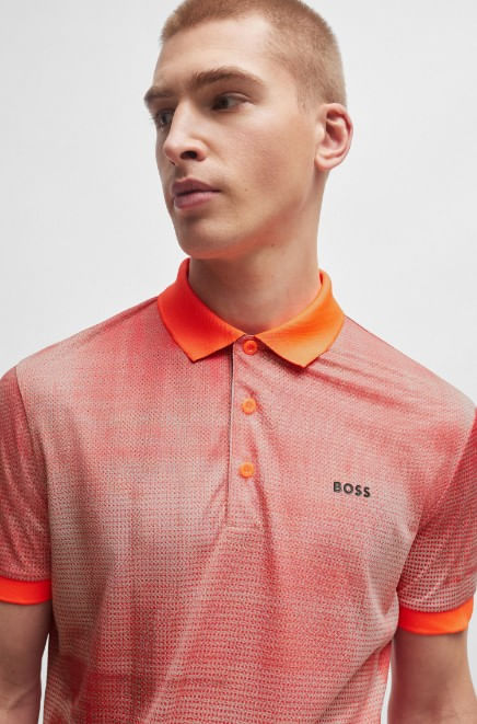 POLO REGULAR FIT DE MALLA ESTAMPADA CON DETALLE DE LOGO HOMBRE