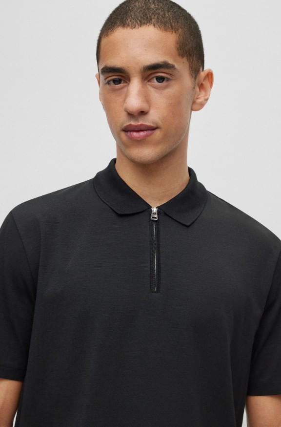 POLO REGULAR FIT DE MEZCLA DE ALGODÓN CON CREMALLERA HOMBRE