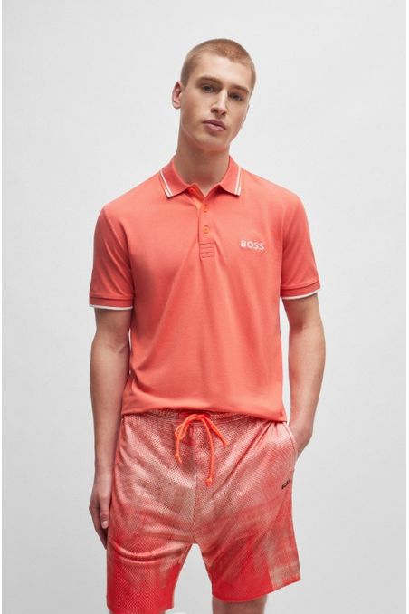 POLO REGULAR FIT DE MEZCLA DE ALGODÓN CON LOGOS HOMBRE