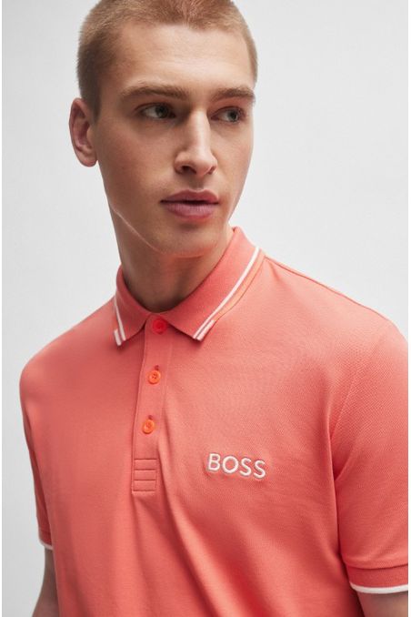 POLO REGULAR FIT DE MEZCLA DE ALGODÓN CON LOGOS HOMBRE