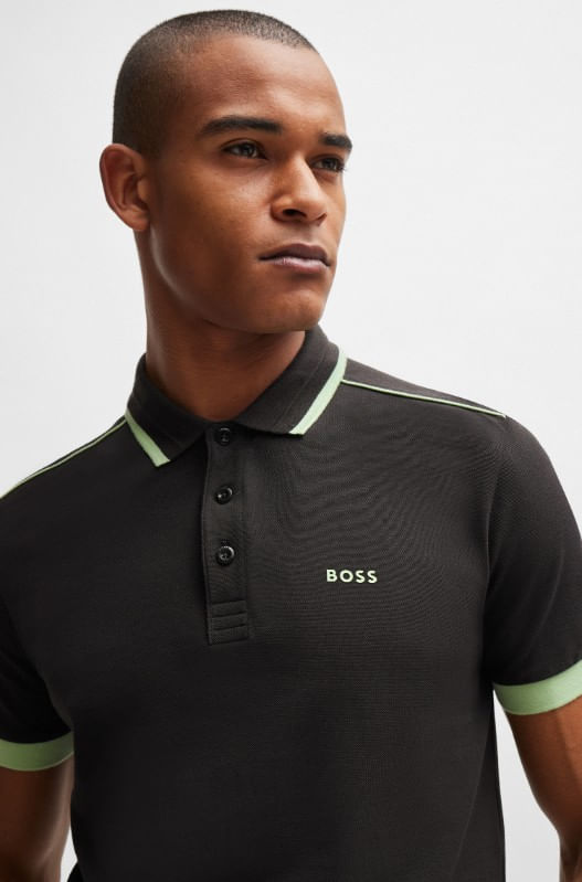 POLO REGULAR FIT DE PIQUÉ DE ALGODÓN CON RAYAS EN CONTRASTE Y LOGO HOMBRE