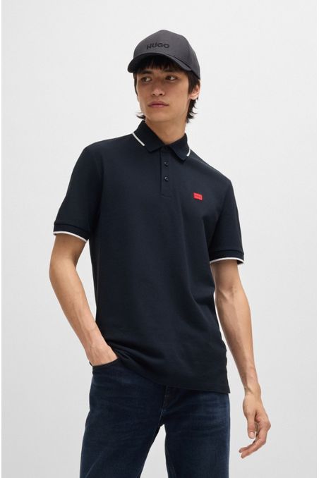 POLO SLIM FIT DE PIQUÉ DE ALGODÓN CON ETIQUETA CON LOGO HOMBRE