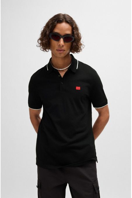 POLO SLIM FIT DE PIQUÉ DE ALGODÓN CON ETIQUETA CON LOGO HOMBRE