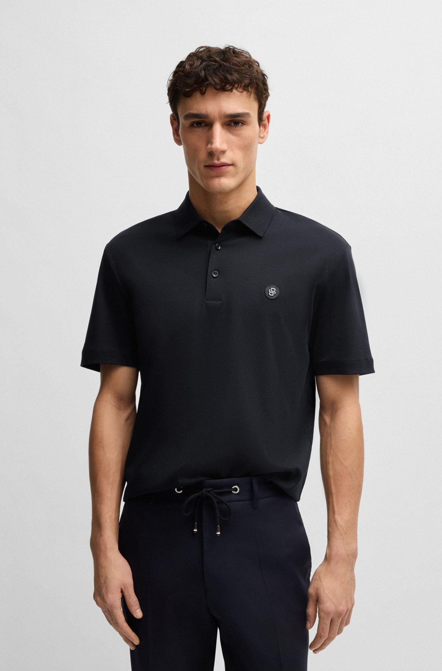 POLO REGULAR FIT DE ALGODÓN MERCERIZADO CON MONOGRAMA DOBLE HOMBRE