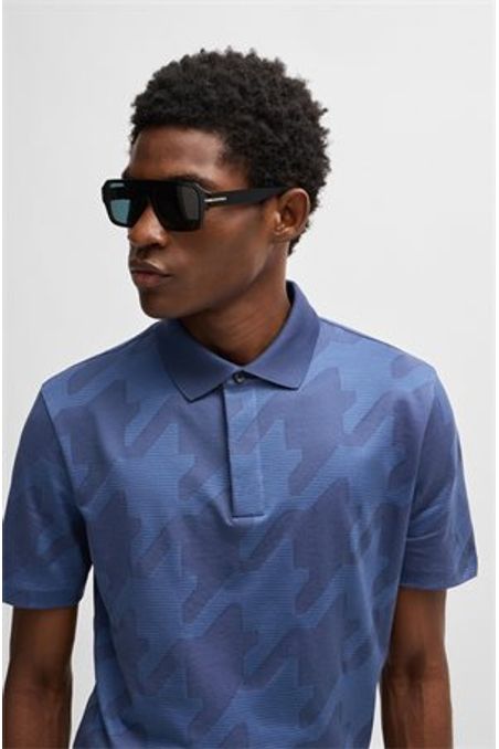 POLO SLIM FITDE ALGODÓN MERCERIZADO CON JACQUARD HOMBRE