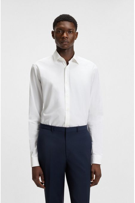 CAMISA DE CORTE MODERNO EN ALGODÓN DE PLANCHADO FÁCIL HOMBRE