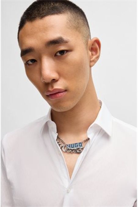 CAMISA SLIM FIT EN LONA DE ALGODÓN HOMBRE