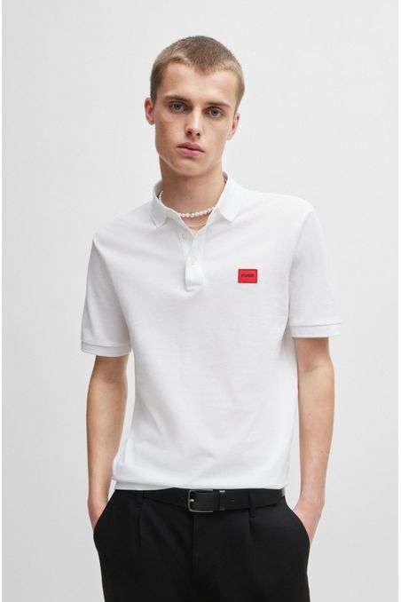 POLO SLIM FIT DE PIQUÉ DE ALGODÓN CON ETIQUETA CON LOGO HOMBRE