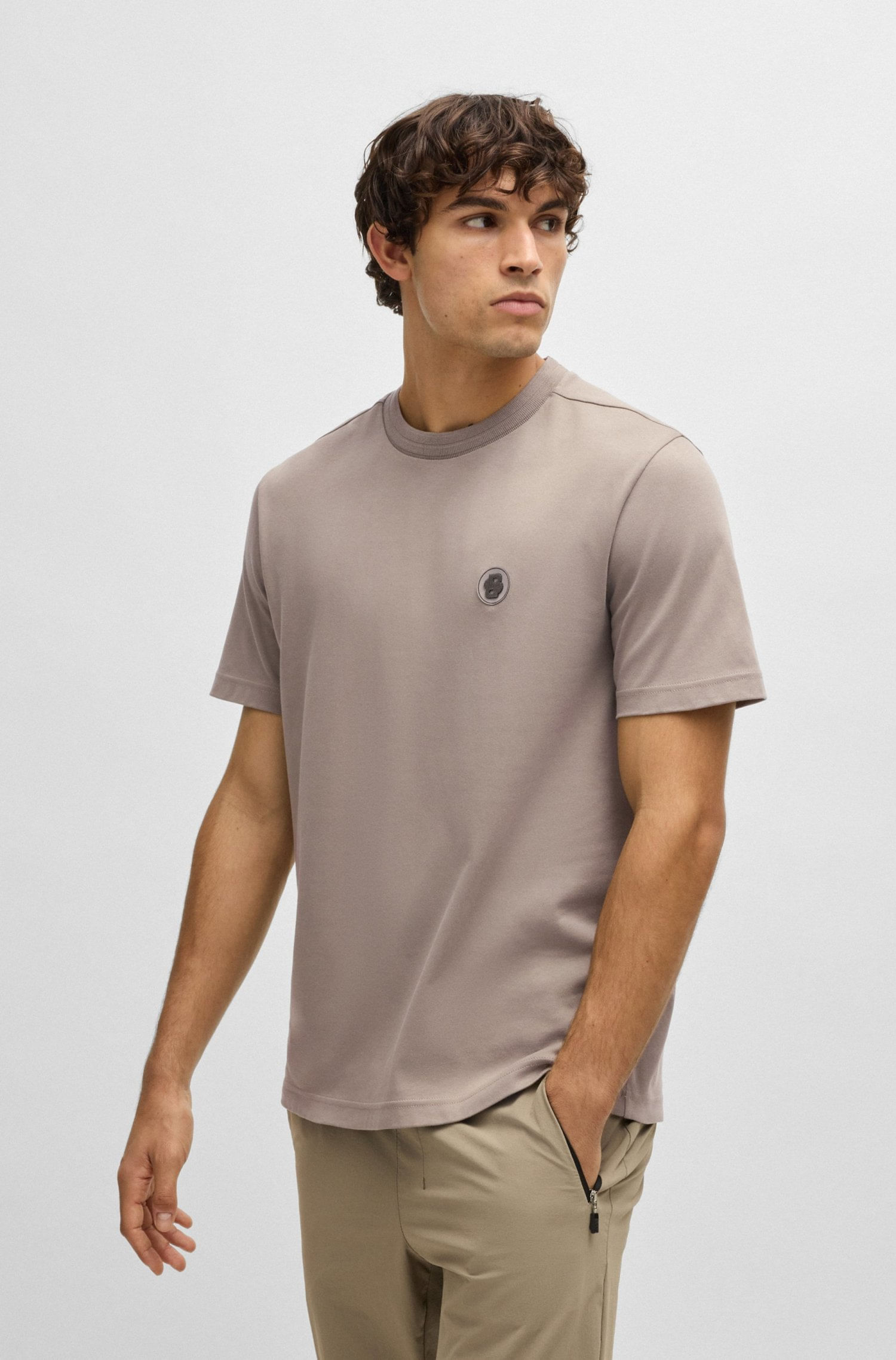 POLERA TERMORREGULADORA DE ALGODÓN CON MONOGRAMA DOUBLE B PLAYERA REGULAR FIT HOMBRE