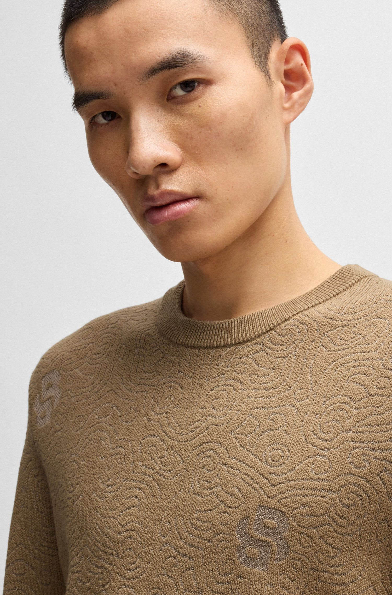 JERSEY EN MEZCLA DE LANA BOSS X CREATION OF THE GODS SUETÉR REGULAR FIT HOMBRE