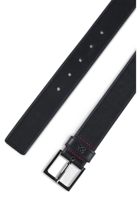 CINTURÓN DE PIEL CON DETALLE DE LOGO APILADO CINTURÓN FORMAL HOMBRE