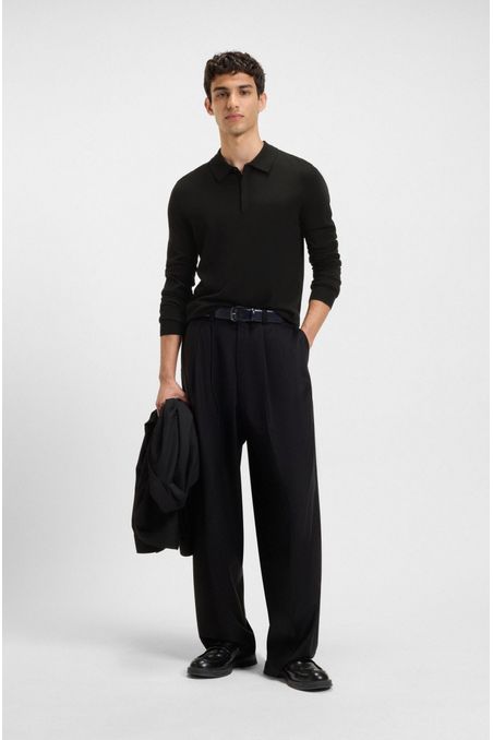 POLERA SLIM FIT DE PUNTO CON LOGO EN LA ESPALDA SUETÉR SLIM FIT HOMBRE