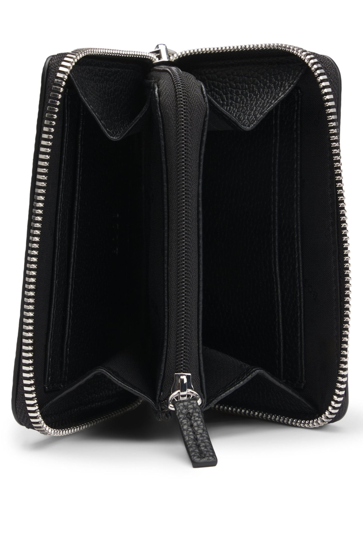 BILLETERA PEQUEÑA GRANULADA CON MONOGRAMA DOUBLE B BILLETERA MUJER